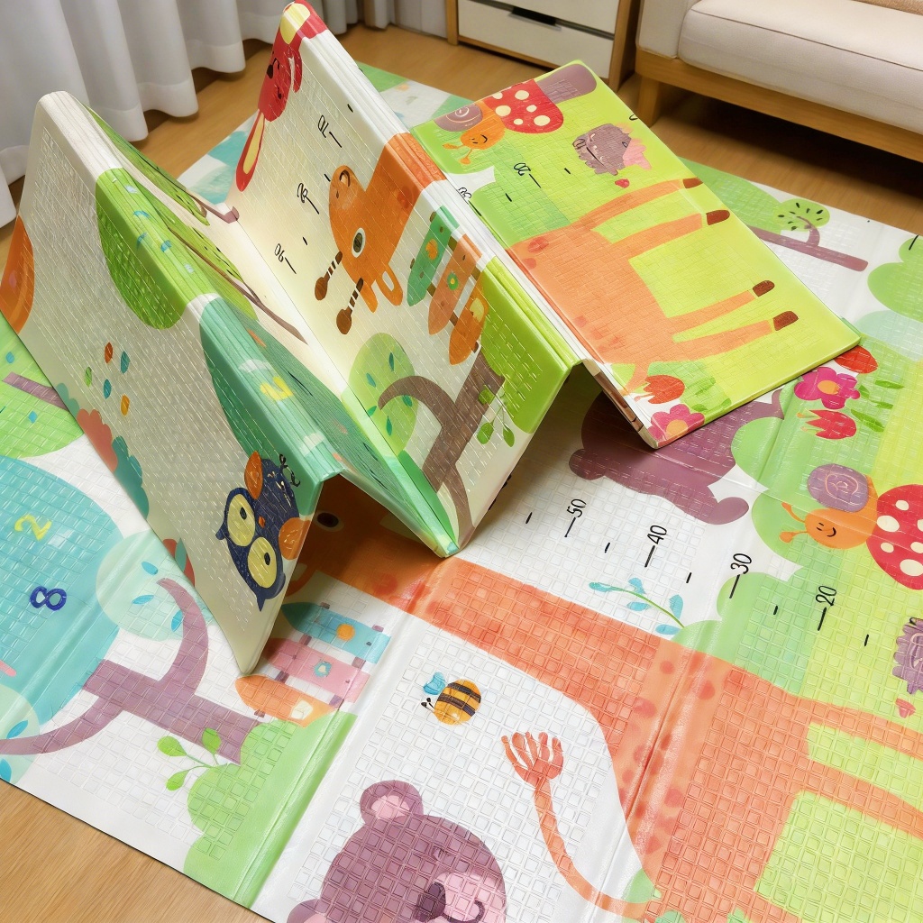 Tapete de Atividades Térmico Infantil Emborrachado Educativo Bebê Crianças Tatame Dobrável Estampas Animal A