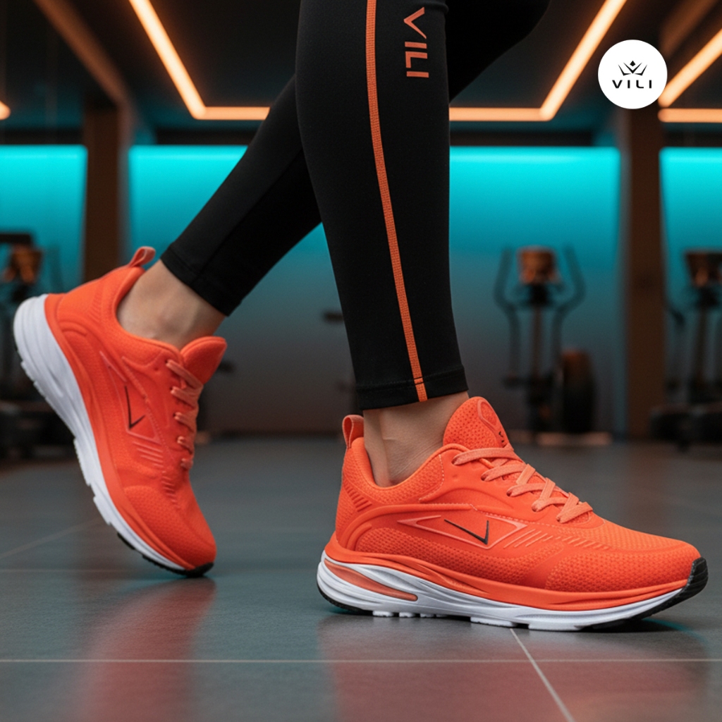 Tênis Feminino Vili Fusion Esportivo Masculino Academia 232G Laranja
