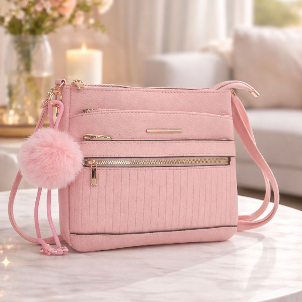 Bolsa Feminina Transversal com Pingente – Moderna e Elegante