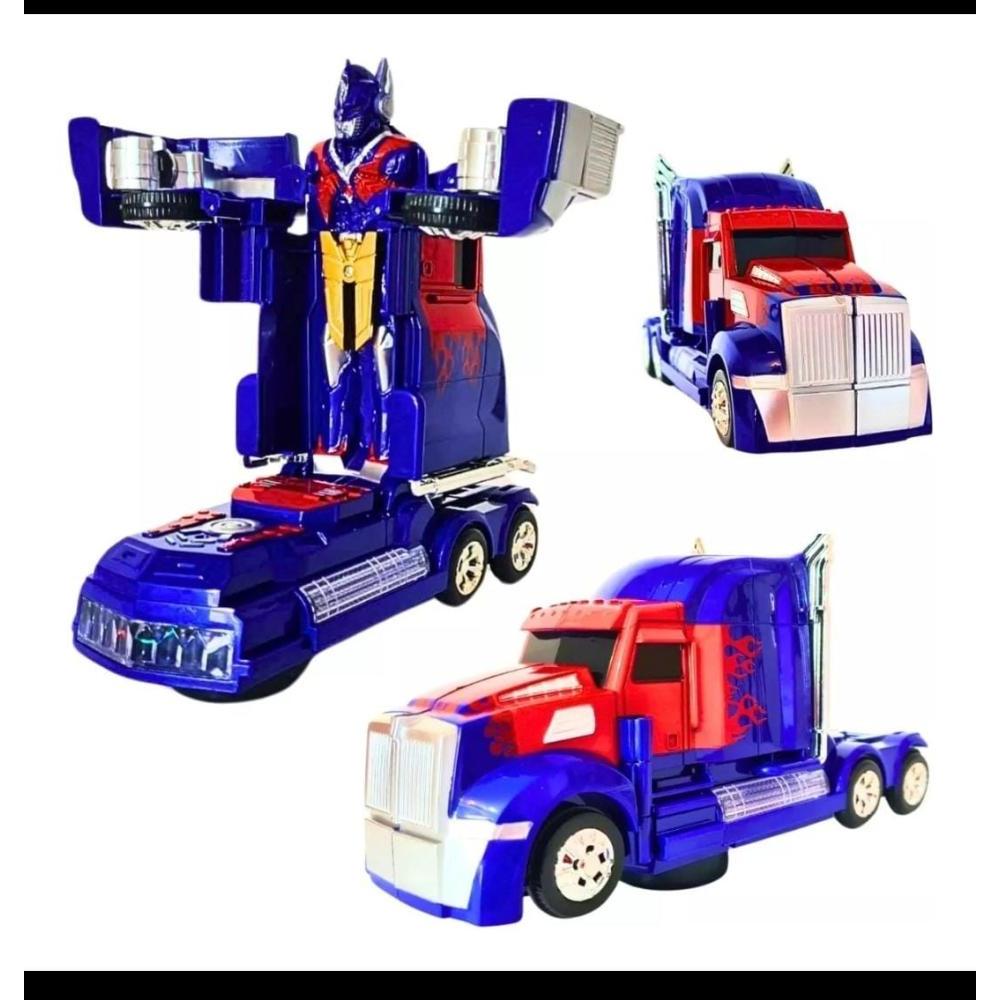 Brinquedo Infantil Caminhão Vira Robô Transformers Luz E Som