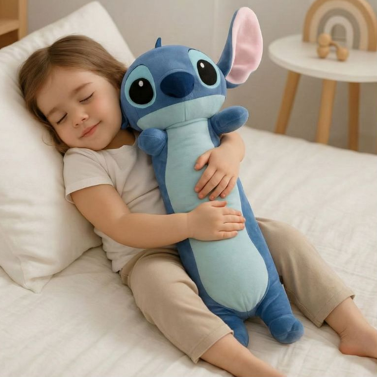 Almofada Abraço Pelúcia Stitch Brinquedo Anti-Alérgico 65 cm ou 1,10m Centímetros Xuxão Grande Envio Imediato