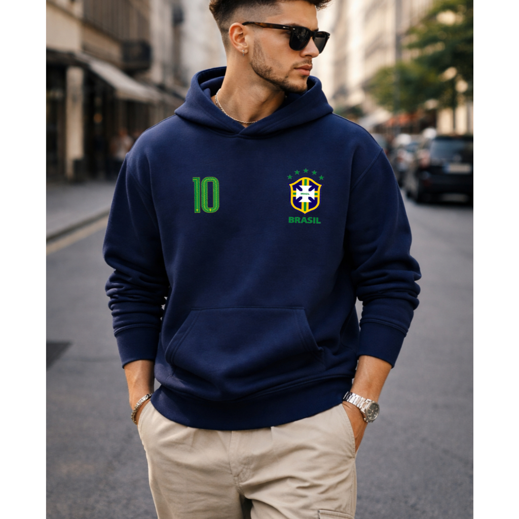 Moletom Canguru Abrigo  Masculino Brasil Copa Do Mundo 2026 Estiloso Para Usar Na Copa No Inverno