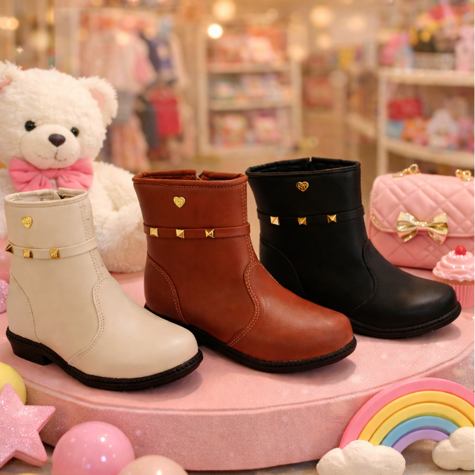 BOTA INFANTIL MENINA CANO BAIXO/MEDIO E CANO ALTO ZIPER MENINAS  MACIA CONFORTAVÉL