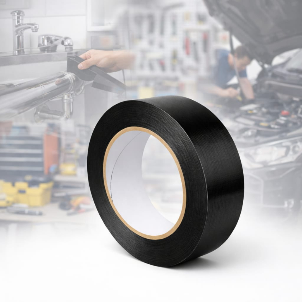 Fita Preta 50 Metros Resistente Multiuso Silver Tape Reparo Embalagem Alta Resistência Adesiva