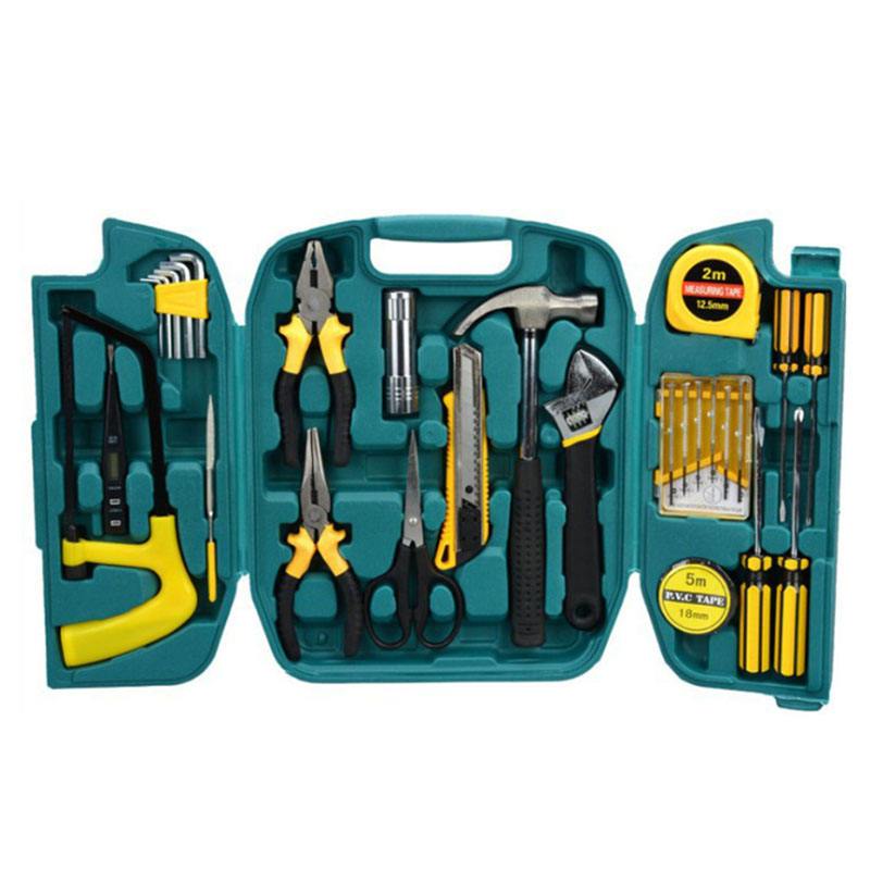 Kit Maleta de Ferramentas 27 Peças Jogo Completo Para Casa Reparos DIY Aço Carbono Resistente