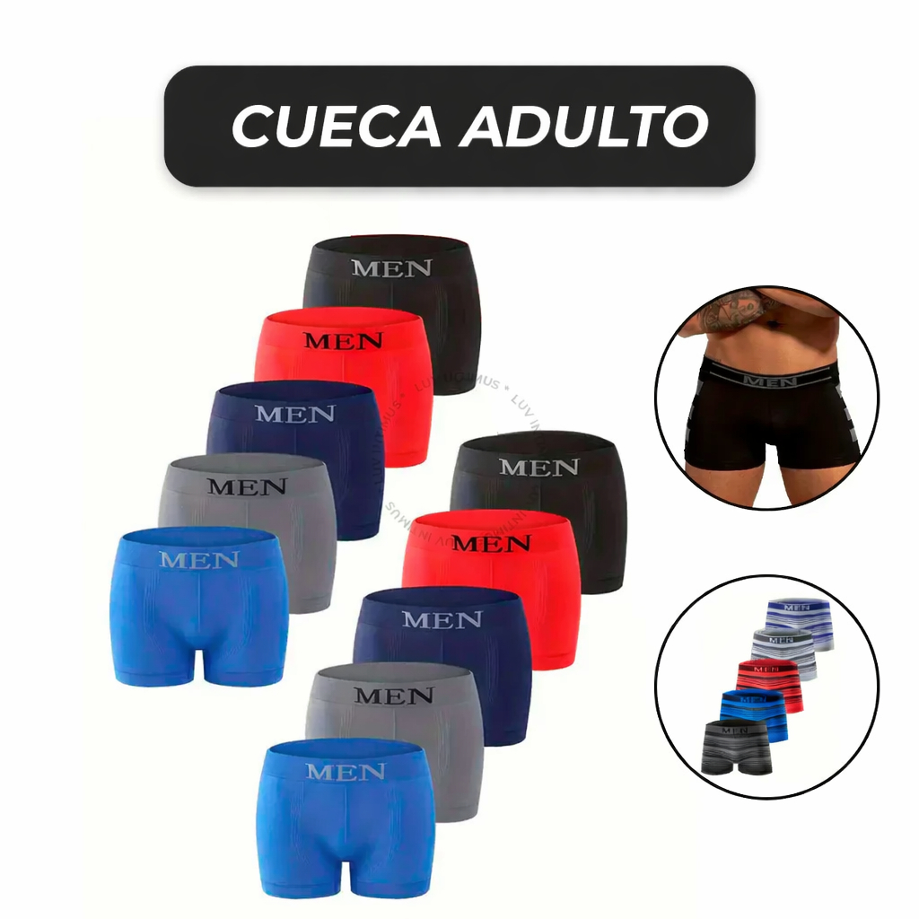 Kit 12, 10 ou 2 Cuecas Boxer Microfibra Masculina Adulto Premium