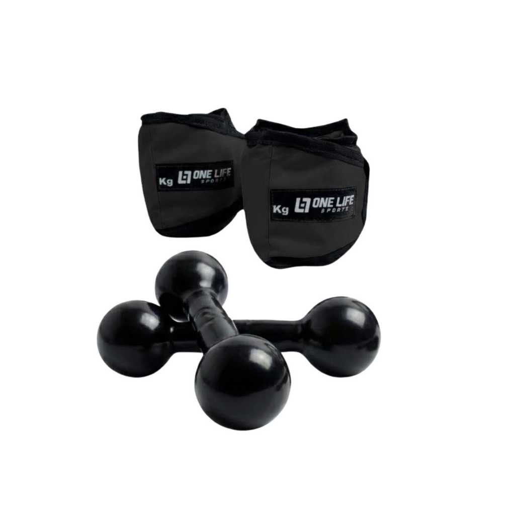 Par De Caneleira De Peso Profissional De 2 Kg + Halter 1 Kg