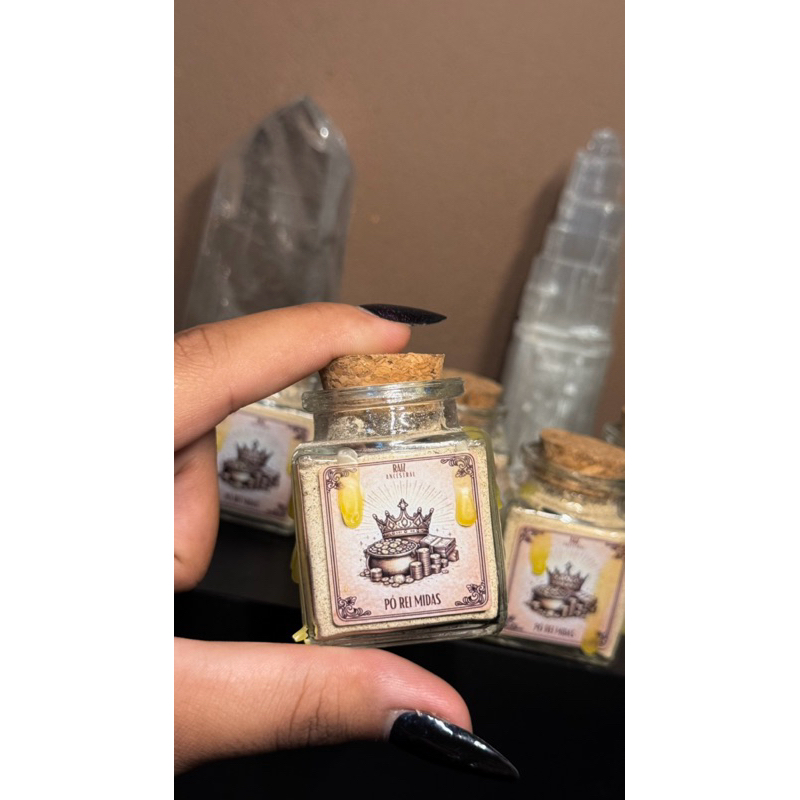 Pós hoodoo , pós mágicos, Pó rei Midas , pó apaziguamento , pó Jinx , pó glamour , pó hot foot , pó proteção