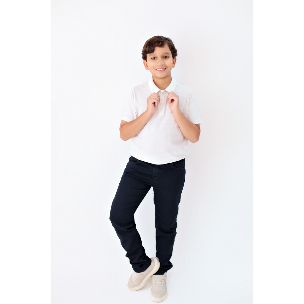 Calça Jeans Menino Infantil Masculina Preta - 01 ao 16 anos - Estilosa com Elastano e Regulador.