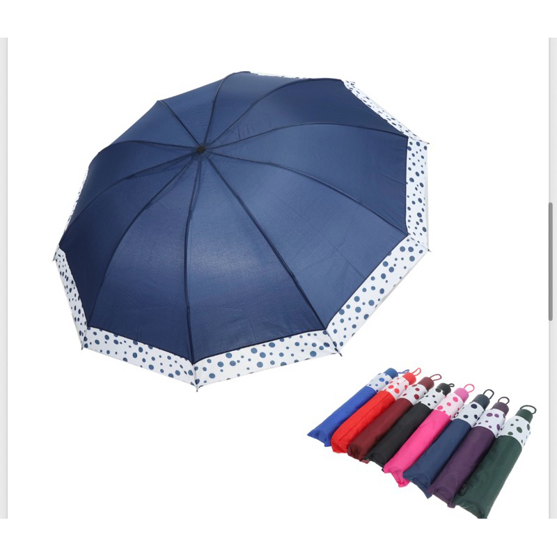 Guarda-chuvas grandes reforçados com bolsa feminina masculina 10 hastes liso com bolinhas