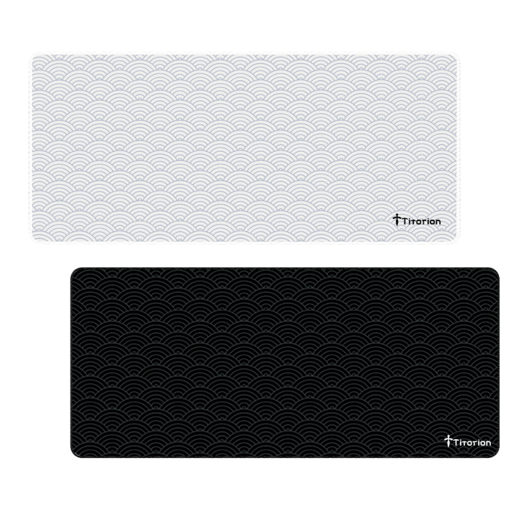 Mouse Pad Gamer Extra Grande Profissional 90x40 Deskpad Branco Preto Ergonômico Speed OndaTitorion