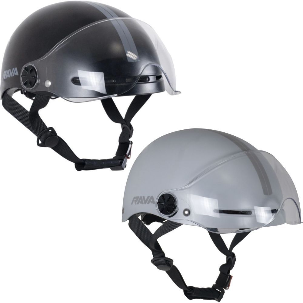 Capacete Coquinho Rava Com Viseira Resistente E-Bike Scooter Skate Abs Eps