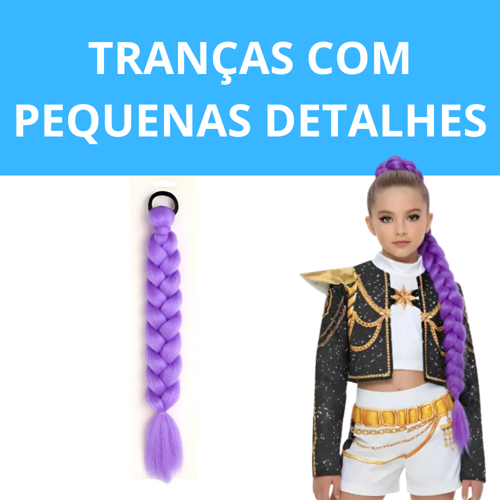 Com Pequenas Avarias Design Kpop Cosplay Trança de Cabelo Apliques Fantasia