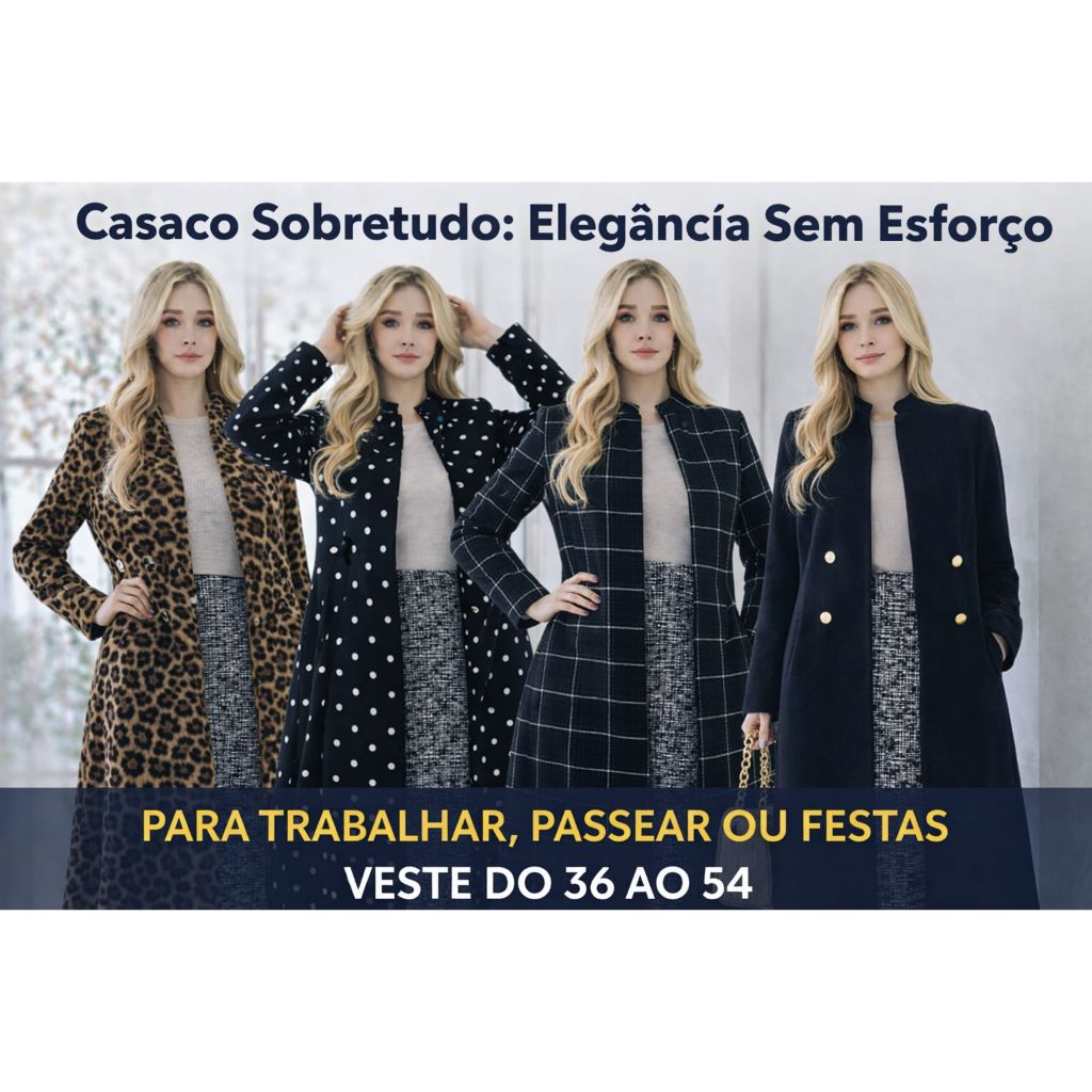 Casaco Sobretudo Feminino Aberto Estilo Chic Não Amassa BLASER FEMININO PLUS SIZE ROUPAS DE INVERNO