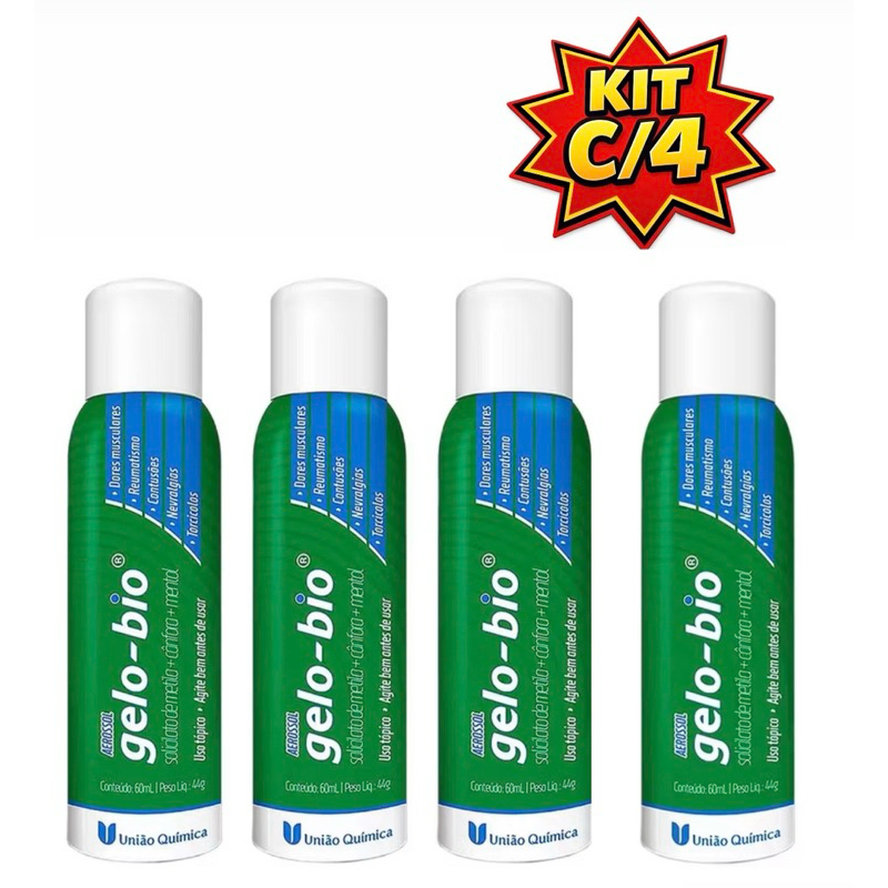 KIT c/3 ou c/4 Gelo-Bio Aerossol 60mL - Dores musculares e contusões