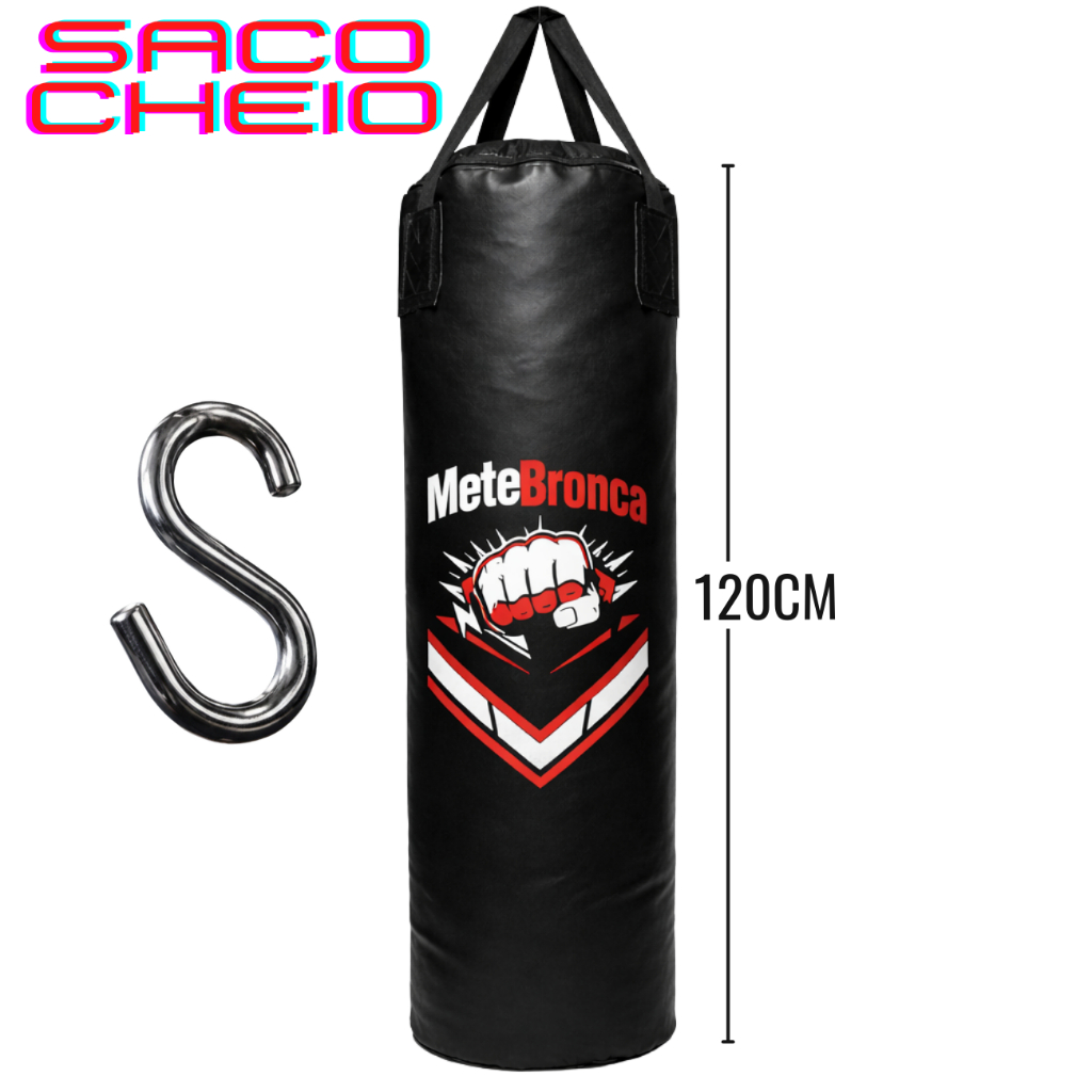 Saco De Pancada 120cm Profissional Cheio Pronto Para Uso Muay Thai Kickboxing MMA