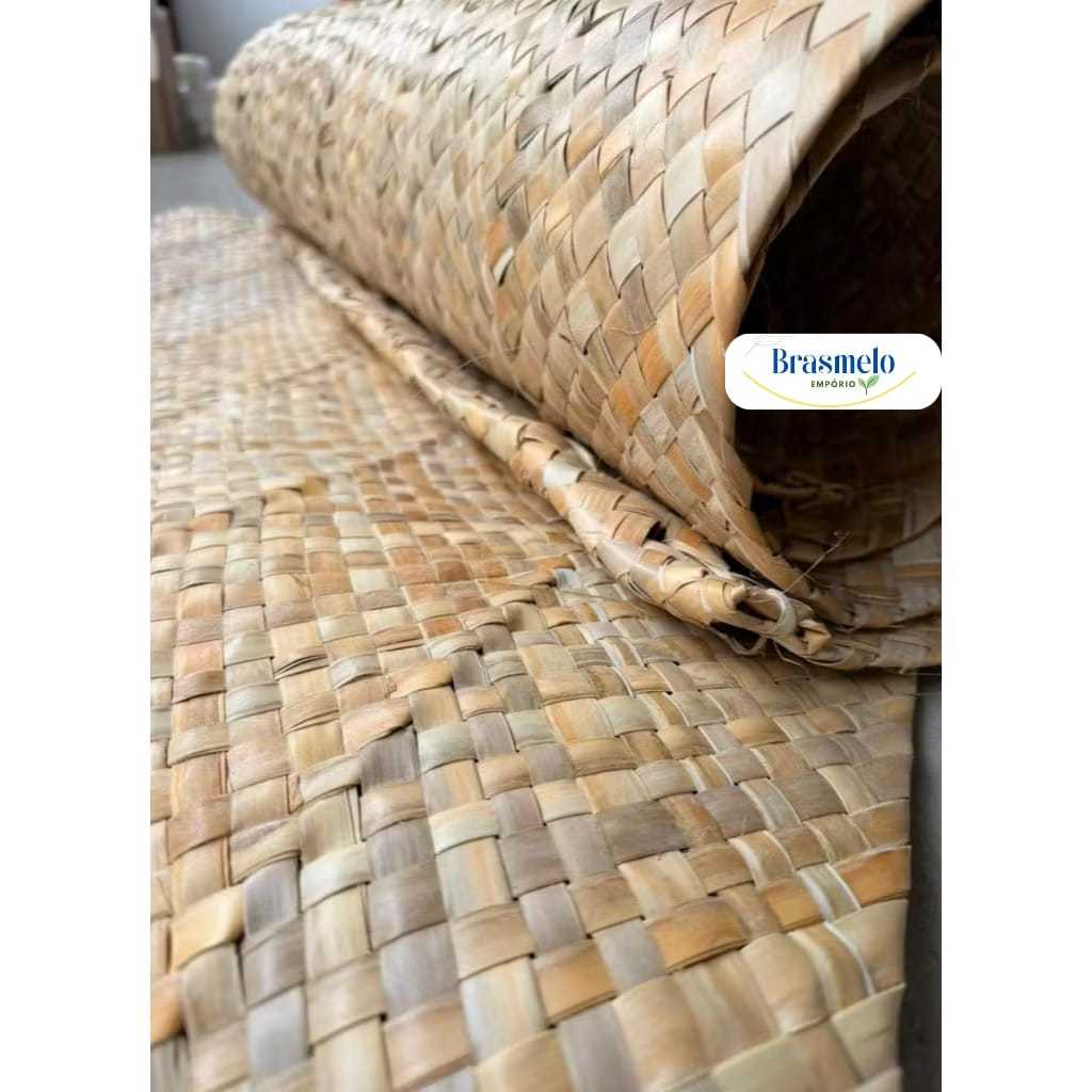 Esteira de Palha Natural Aprox 190x70 Praia Camping Piquenique Tapete Artesanal Dobrável Decoratvo