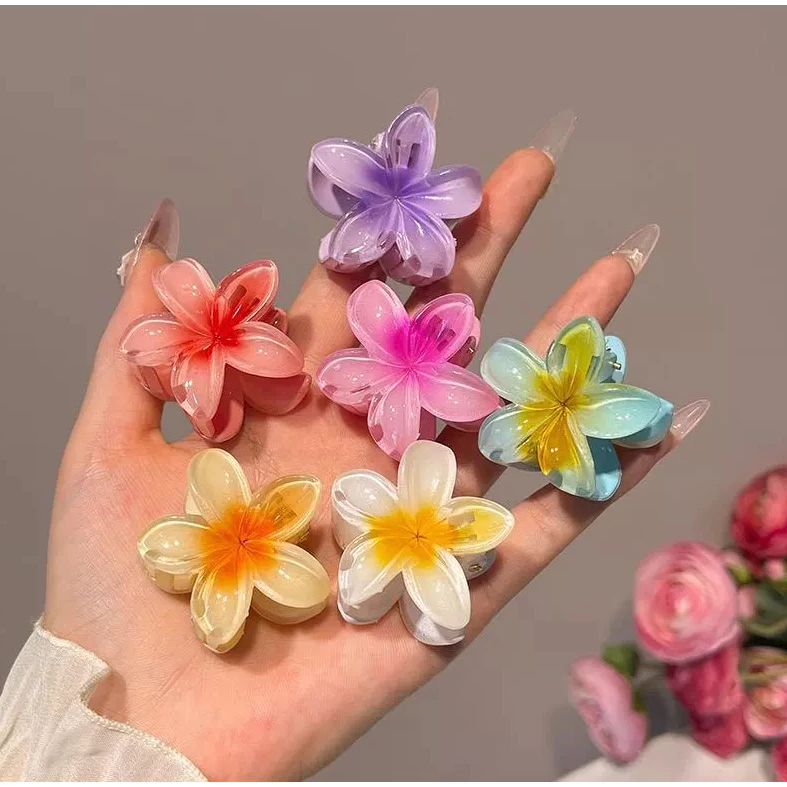 Kit 12/24/36/48 Pcs Presilha Piranha Flor De Cabelo Mini Pequeno Acrilico 4cm Verão Aestheric Grampo Summer Praia