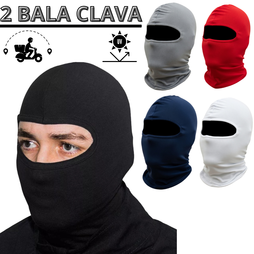 Kit 2 Touca Ninja Balaclava Toca UV+50 Proteção Solar Térmica Motoqueiro Motoboy touca preta