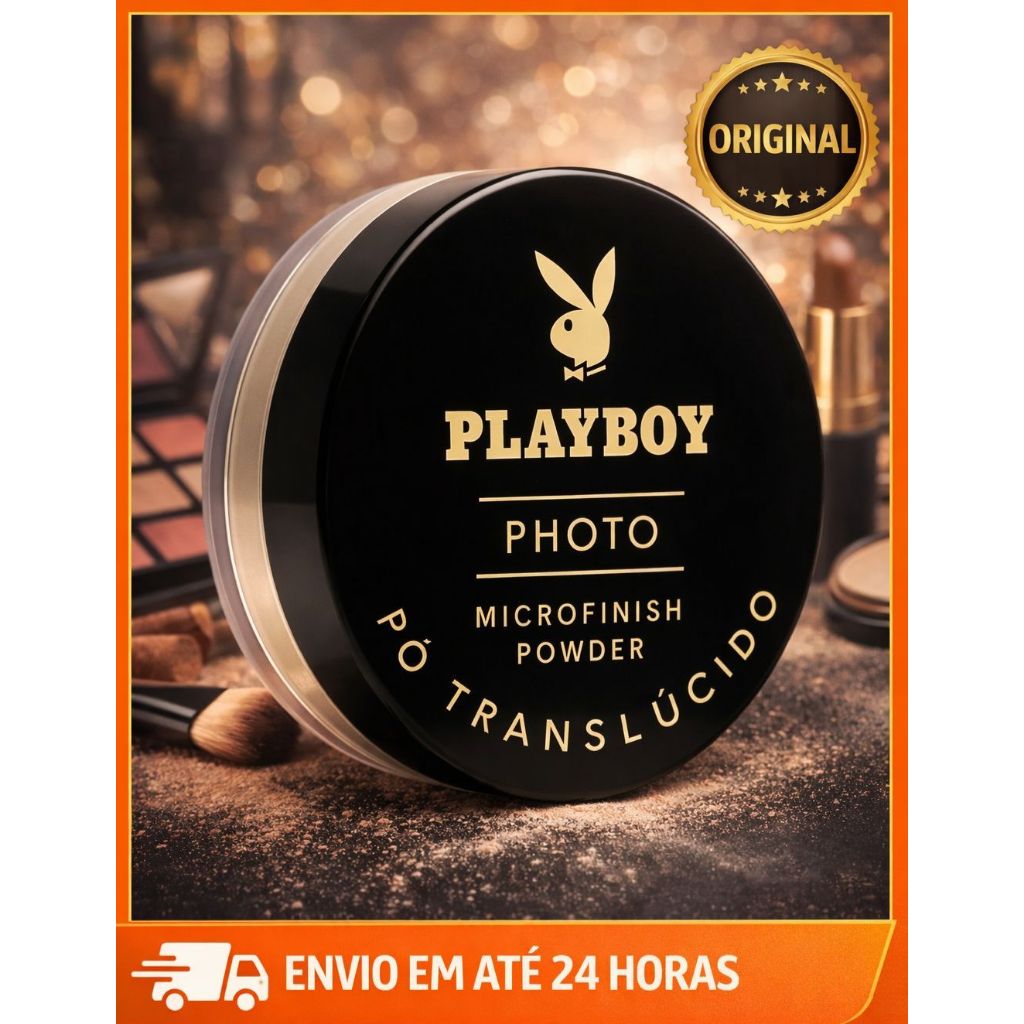 Pó Facial Translúcido Ultrafino Playboy à Prova d'Água, Não Estoura no Flash – Cores 01, 02 e 03