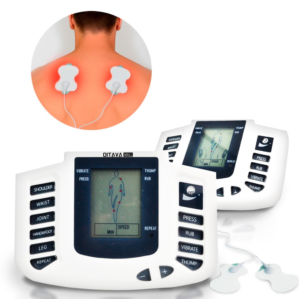 Aparelho Fisioterapia Portátil Choque Pulso Elétrico Digital Cor Branco 110V/220V