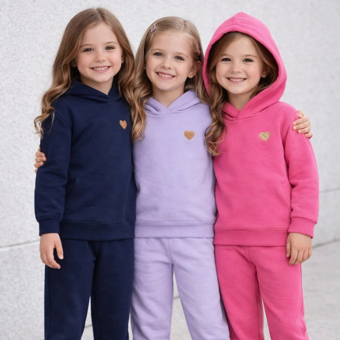 Conjunto Moletom Infantil Menina | Kit Casaco + Calça Moletom Peluciada | Conjunto Moletom Infantil Menina