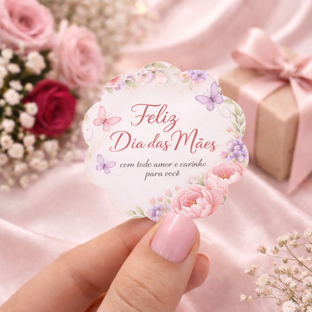 Tag Dia das Mães 5x5cm |  Lembrancinhas e Embalagens