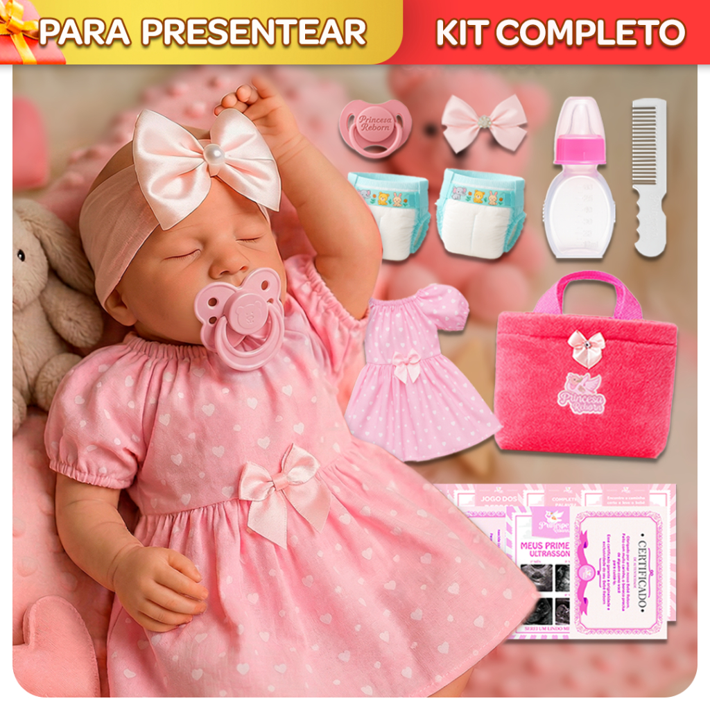 Boneca Bebê Reborn 100% Silicone Linda Realista Barata