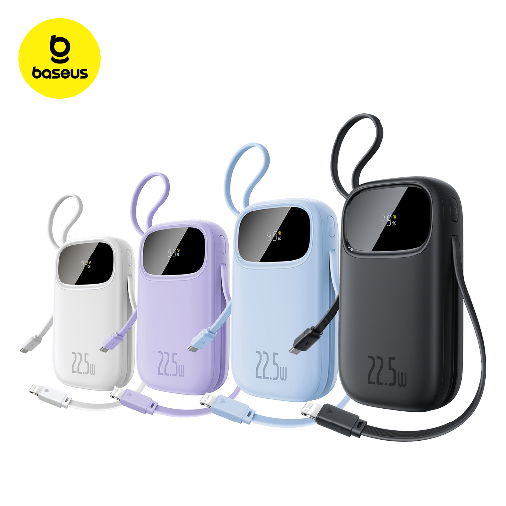 PowerBank Baseus EnerFill FC31 20000mAh 22.5W com 2 Cabos Integrados Turbo Display Digital