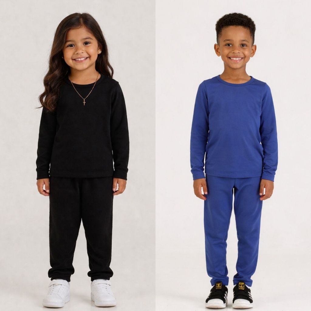 Kit 2 Conjuntos Térmicos Infantil Peluciado Unissex