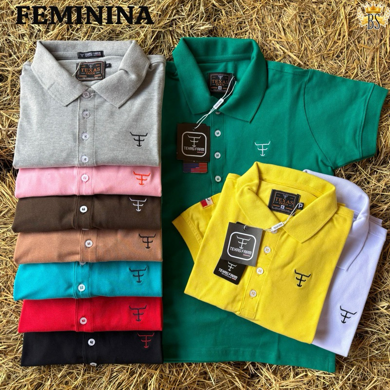 Gola Polo Feminina Texas Farm estilo e resistência Pecuária é Rodeio Ana Castelo