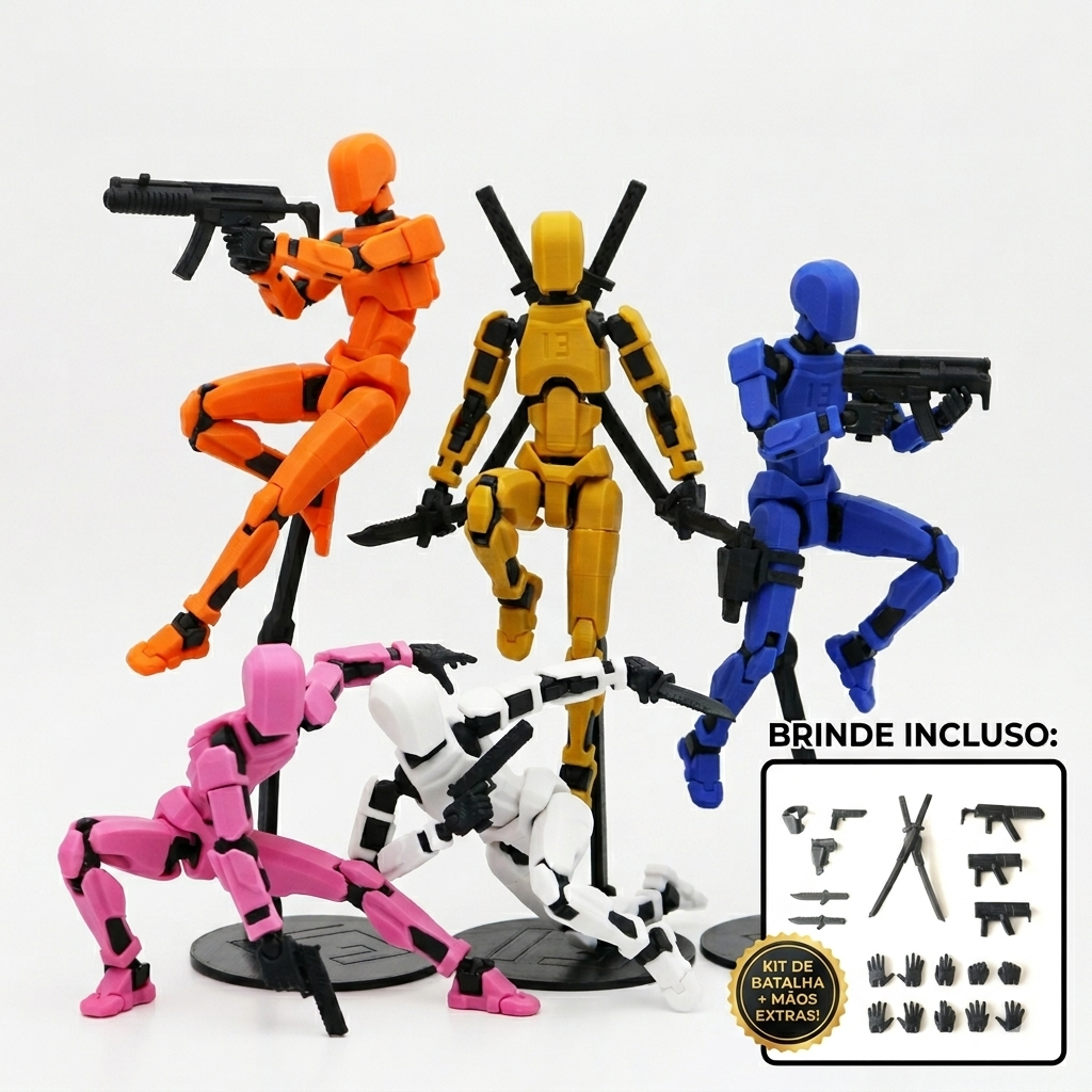 Boneco Articulado Dummy 13 Action Figure + Brinde Exclusivo Kit Montagem Stop Motion Presente Kids