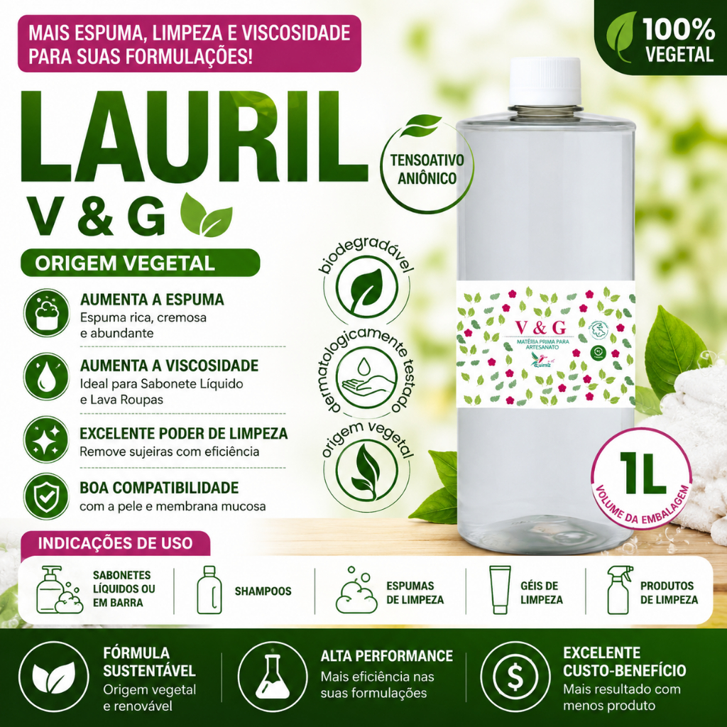 LAURIL LIQUIDO 100 % VEGETAL V&G