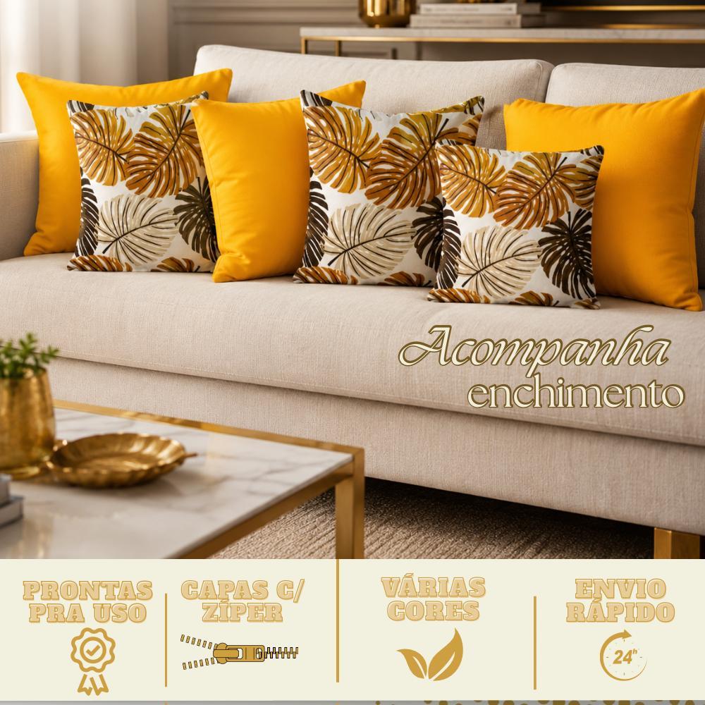 KIT 6 ALMOFADAS  LUXO c\ENCHIMENTO p\ QUARTO SALA SOFÁ DECORAÇÃO PRONTA ALMOFADA CHEIA
