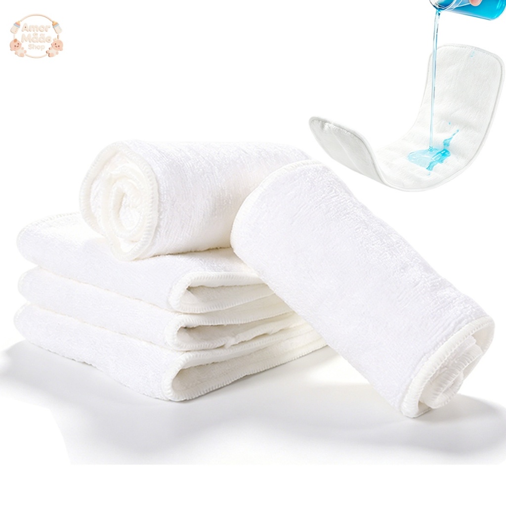Absorvente Toalha c/4 Camada Para Fralda Ecológica Reutilizável de Pano