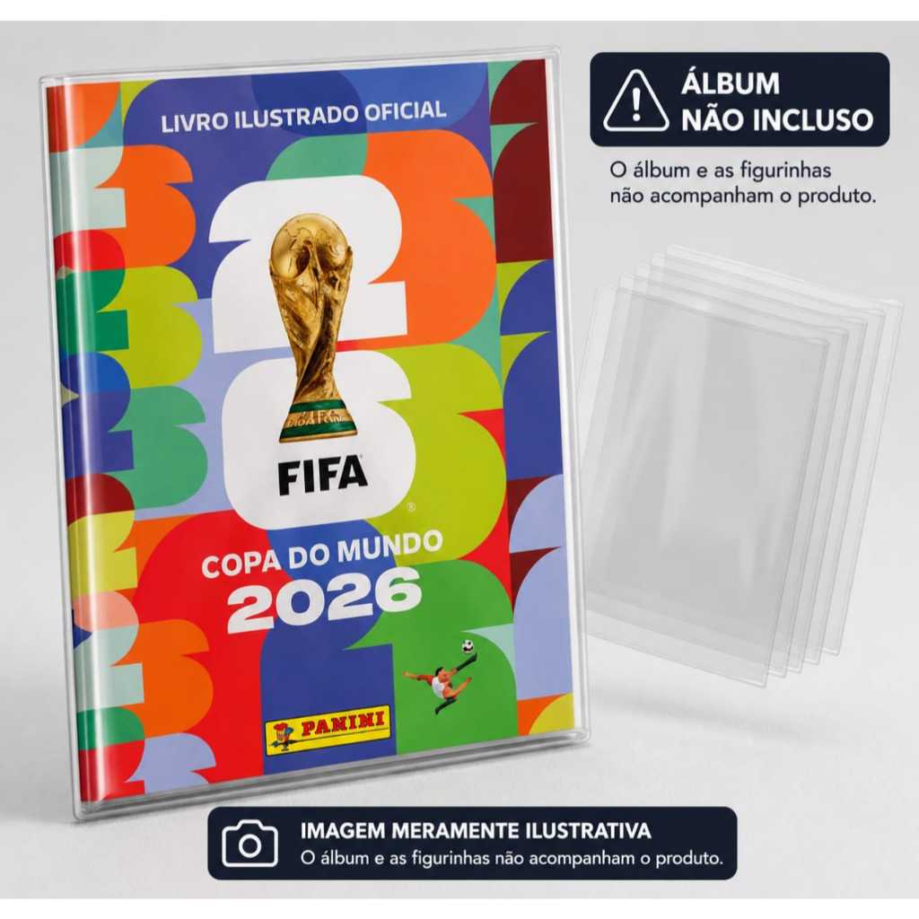 Kit 5 Capas Protetoras Álbum Panini Copa Do Mundo 2026