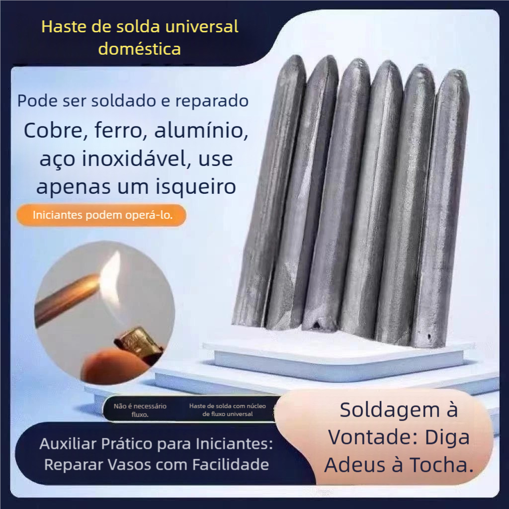 3/6/9 Pcs Haste de Solda de Metal - Baixa Temperatura, Fácil Fusão para Soldagem de Alumínio e Inoxidável
