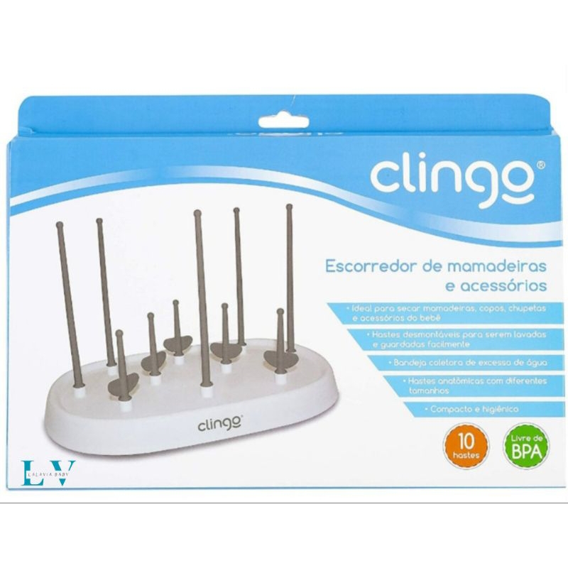 Escorredor de Mamadeira Branco/Cinza - CLINGO