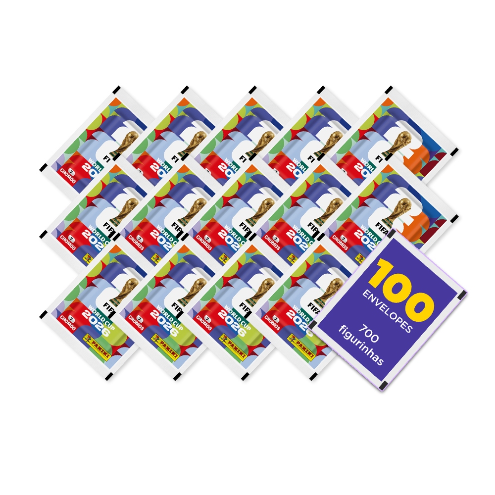 Copa do Mundo 2026 - Contém 100 Envelopes (700 Figurinhas) Oficial Panini