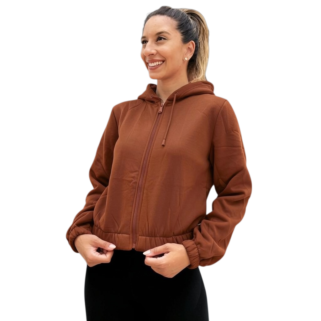Casaco Jaqueta Peluciado Blusa de Frio Inverno Capuz Ziper