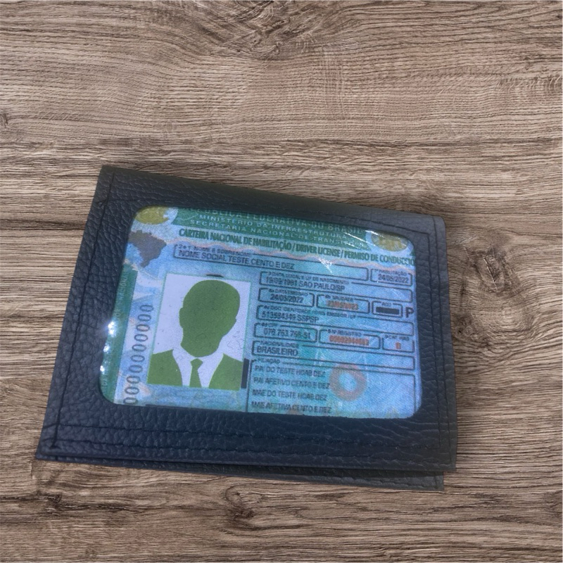 Carteira slim cnh masculina Pequena unissex sintética.