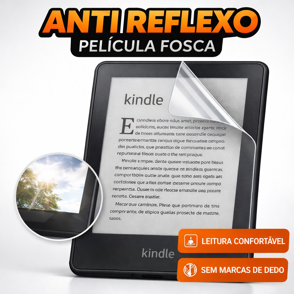 Película Fosca Kindle 11ª Geração 2022 2024 Anti Reflexo Gel Proteção Tela Anti Risco C2V2L3 RS23CV