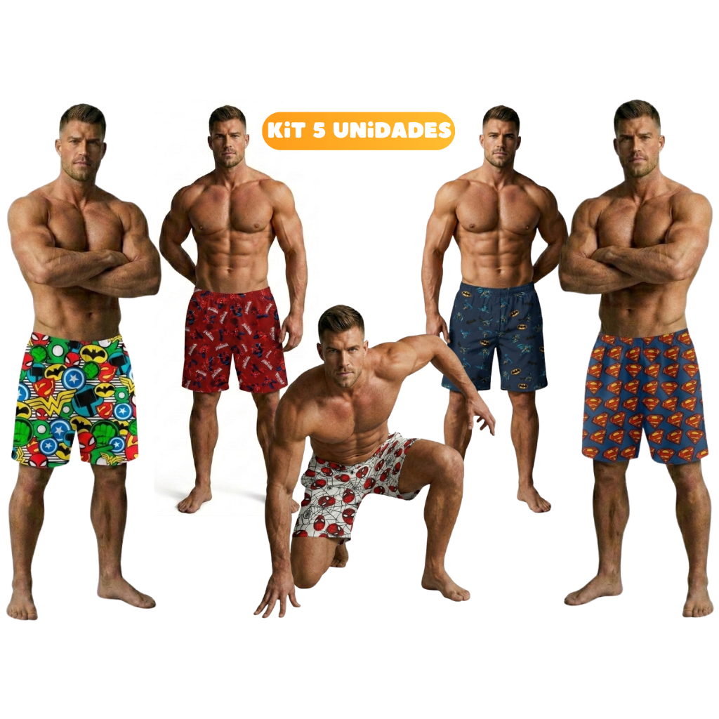 5 Pijamas Masculino Samba Canção Short Para Dormir