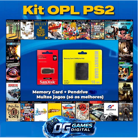 PS2 OPL KIT 28 JOGOS PENDRIVE 64GB + 2000 JOGOS EMULADORES + MEMORY CARD PRONTO PRA JOGAR LISTA NA IMAGEM