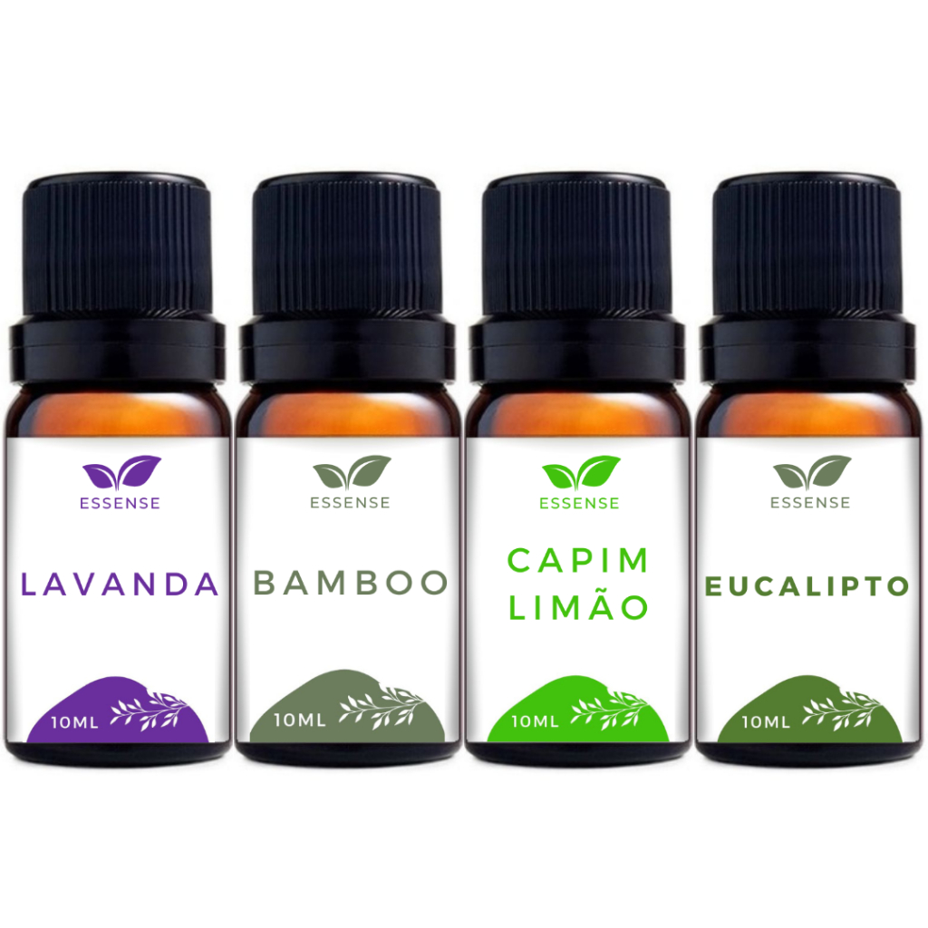 4 Essências Lavanda Bamboo Capim Limão Eucalipto 10ml Essência Aromatizador Difusor Óleo Essencial