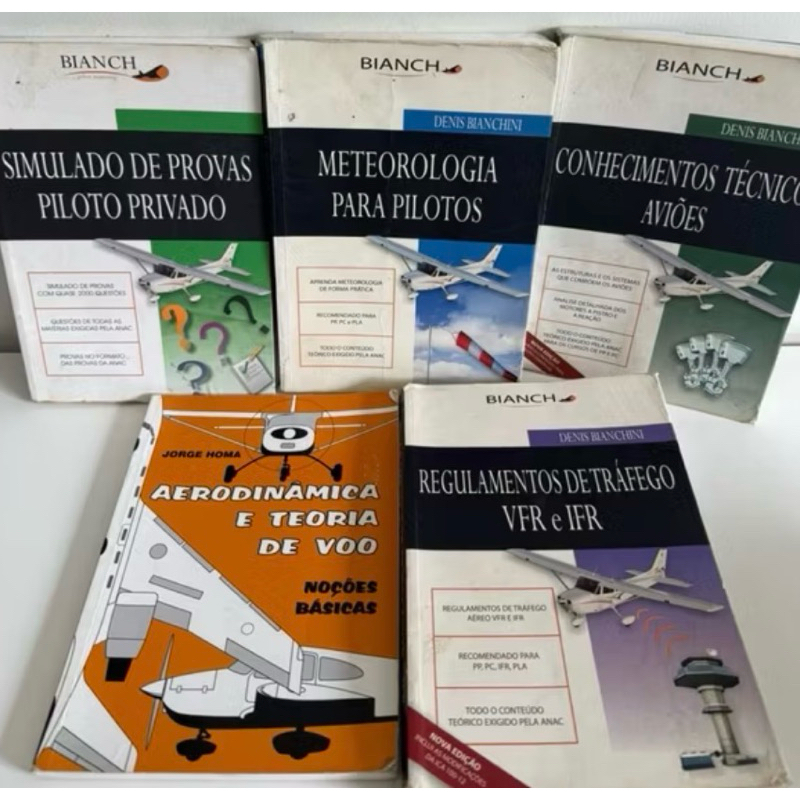 combo de vários livros de aviação Bianch .