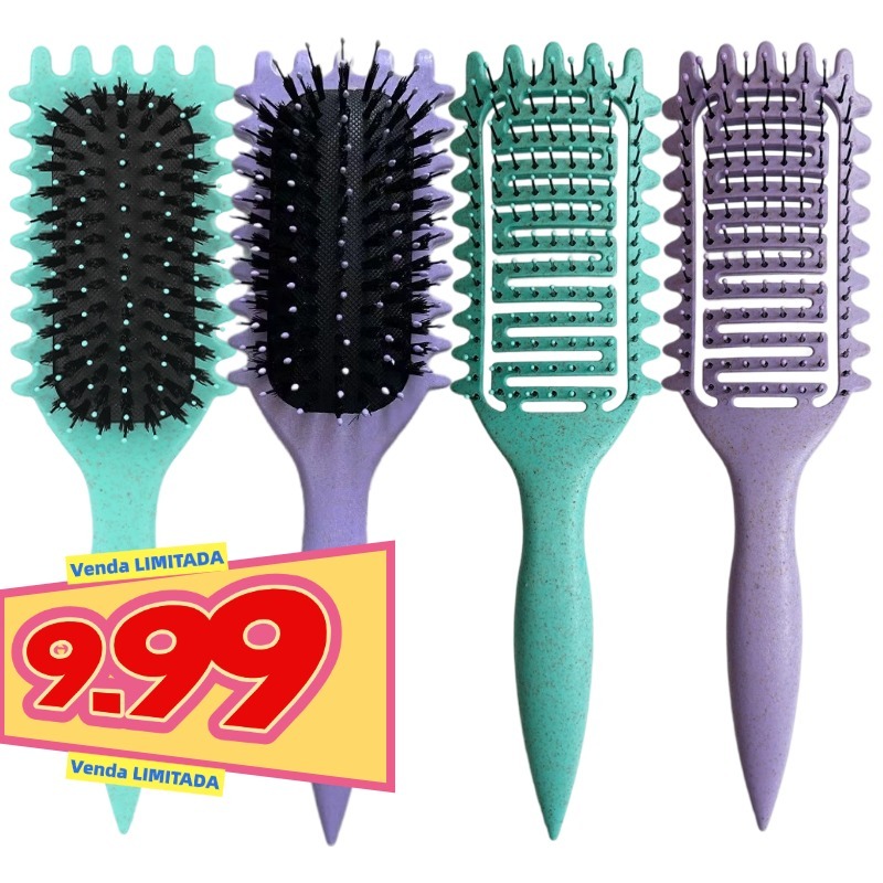 Escova Fitagem Raquete Definidora Cabelo Modeladora Cacho-BT