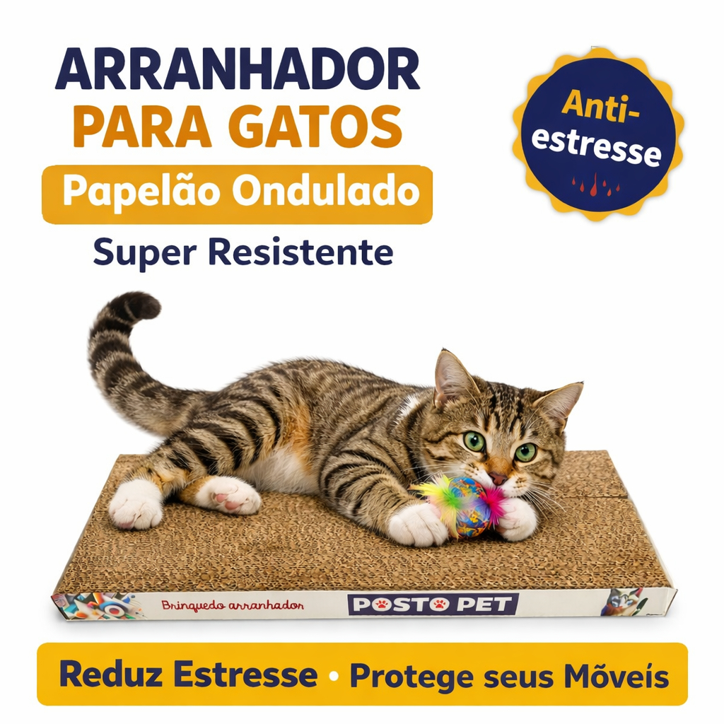 2 unidades Brinquedo Arranhador Papelão Para Gato Interativo Anti-Stress