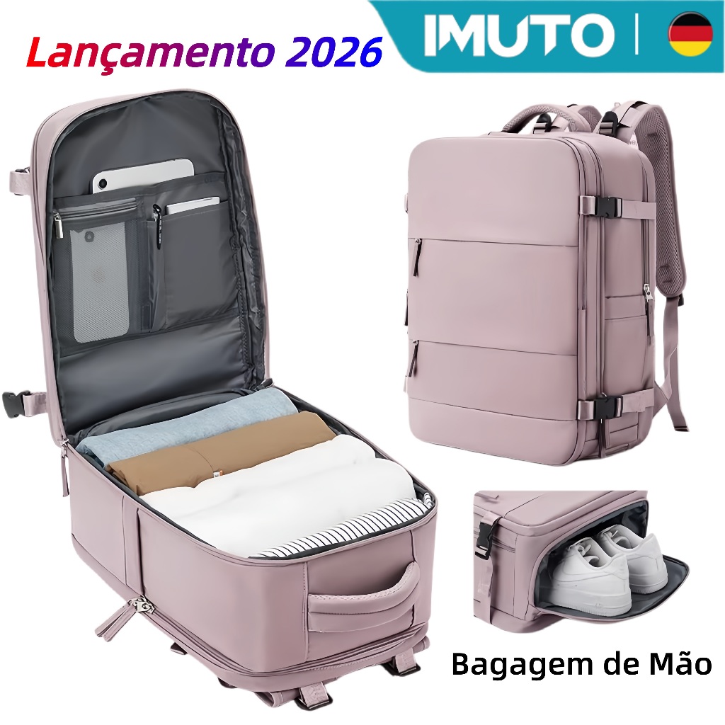 Mochila Viagem Feminina Masculinas Multifuncional Reforçada Impermeável Expansível Mochila Notebook