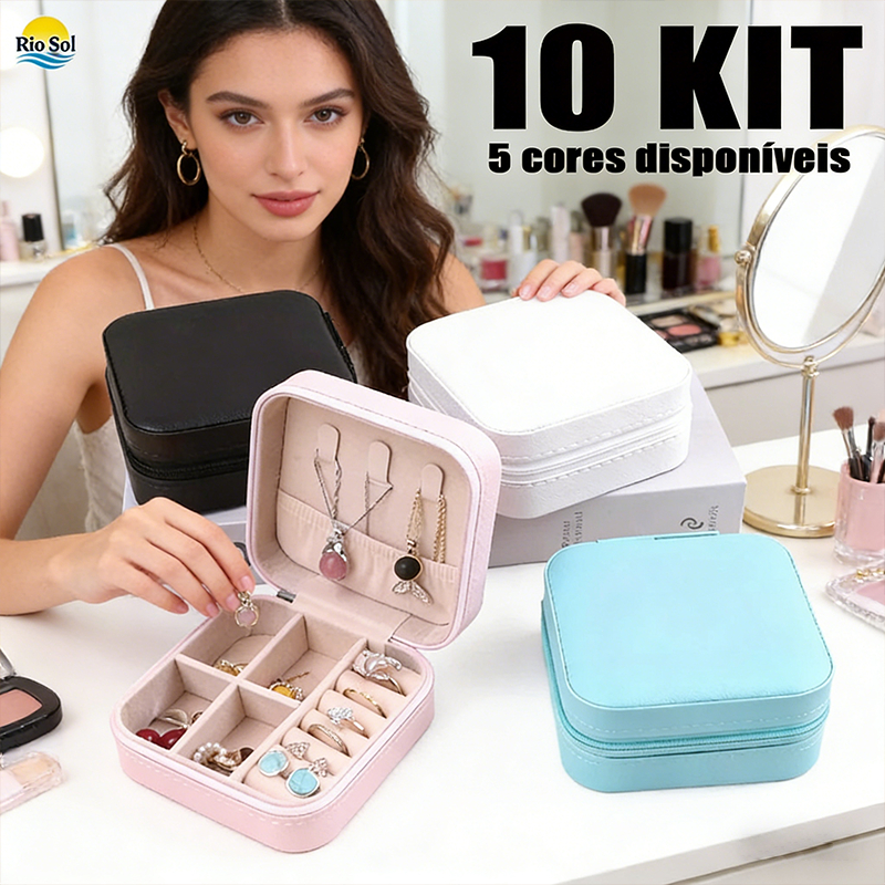 Kit 6/10 Caixa Porta Joias Organizadora para Bolsa de Anéis e Colares Q1